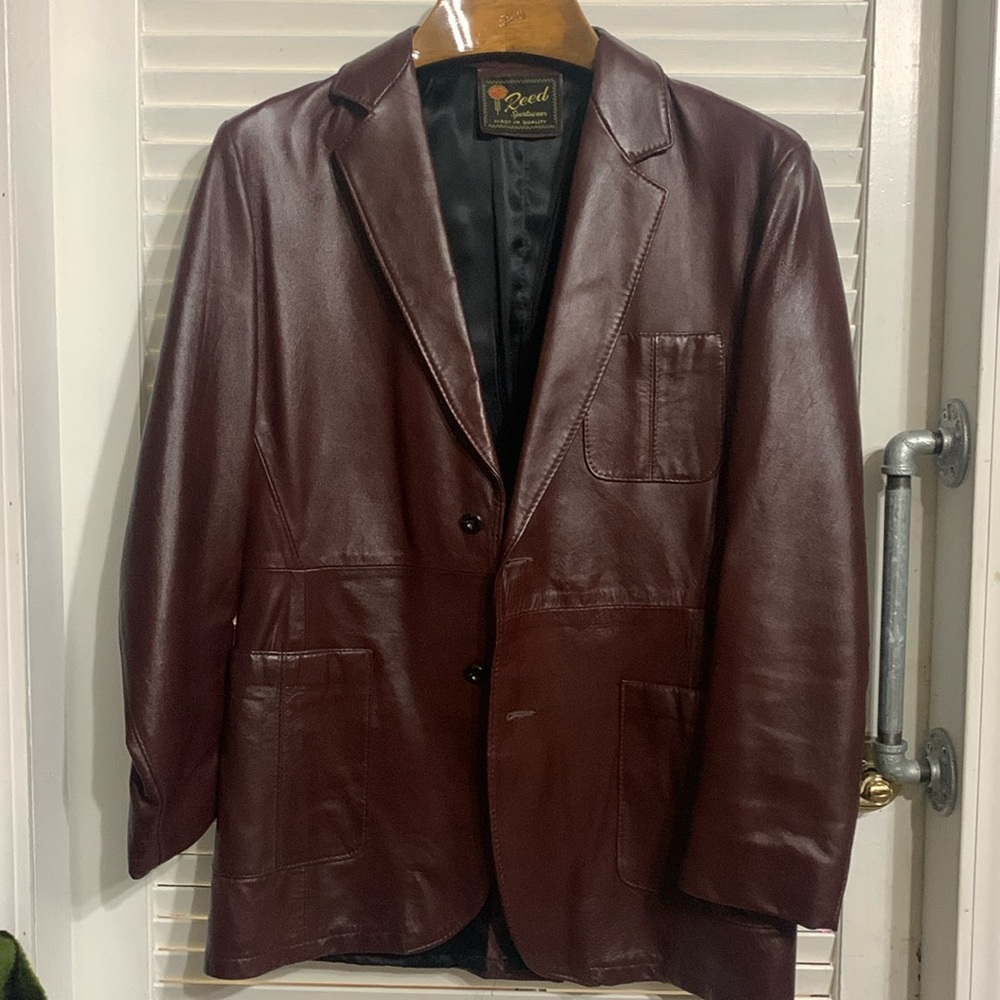 Vintage Reed Sportswear Burgundy Leathet Jacket EXCELLENT CONDITION - Picture 1 of 12
